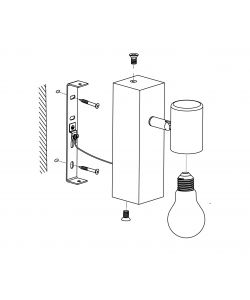 Eglo Faretto Townshend 3 - Lampada a parete legno marrone nero 165x50 mm