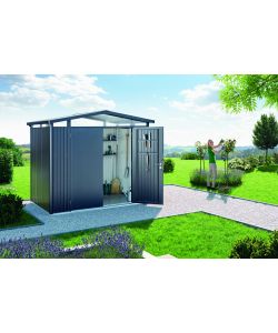 Casetta Panorama Misura P2 grigio scuro metallizzato con porta a due battenti