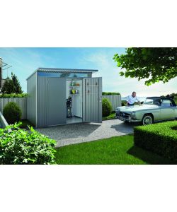 Casetta AvantGarde Misura A5 grigio quarzo metallizzato con porta a due battenti