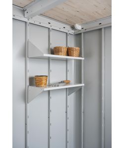 Ripiani Casetta per attrezzi Neo 56x24,5 cm grigio bianco, 4 Ripiani