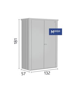 Biohort Armadio Romeo 181x132x57 cm Argento Metallizzato Esterno