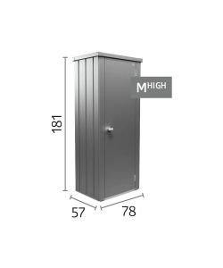 Biohort Armadio da Esterno Julia M High Argento Metallizzato 77,7x57 cm