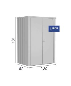 Biohort Armadio da Esterno Romeo Argento Metallizzato 181x132x87 cm