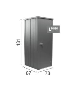Biohort Armadio da Esterno Julia L High Argento Metallizzato 180 cm