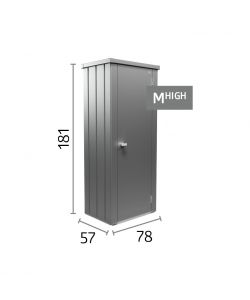 Biohort Armadio Julia da Esterno M High Grigio Scuro 77,7x57x180,9 cm
