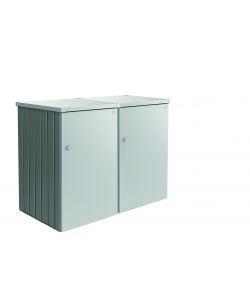 Copri bidone della spazzatura Alex Variante 2.1 corpo grigio quarzo metallizzato, Porta argento metallizzato