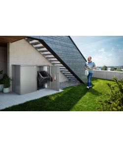 Copri bidone della spazzatura Alex Variante 2 corpo grigio quarzo metallizzato, Porta grigio quarzo metallizzato
