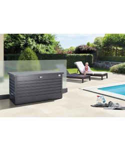 Baule da esterno 130 grigio scuro metallizzato