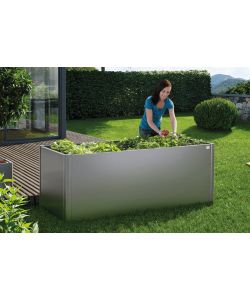 Biohort Aiuola Rialzata Metallo Grigio Quarzo 4x1 Altezza 77 cm