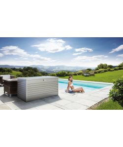 Baule da esterno 160 grigio quarzo metallizzato