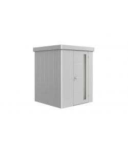 Casetta per attrezzi Neo 1A porta standard, argento metallizzato