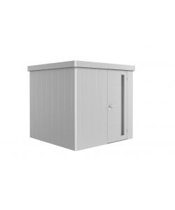 Casetta per attrezzi Neo 2B porta standard, argento metallizzato