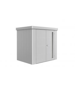 Casetta per attrezzi Neo 1B porta doppia, argento metallizzato