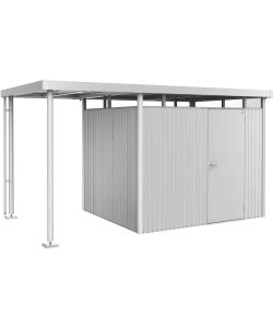 Tettoia laterale per casetta da giardino 150x235 cm argento metallizzato