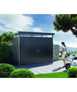 Casetta HighLine Misura H2 grigio scuro metallizzato, porta a due battenti