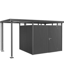 Biohort tettoia laterale per casetta da giardino grigio 150x235 cm
