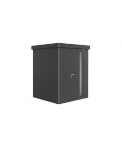 Casetta per attrezzi Neo 1A porta standard, grigio metallizzato
