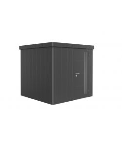 Casetta per attrezzi Neo 2B porta standard, grigio metallizzato