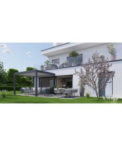 Biohort Pergola 3x3 Grigio Scuro Metallizzato per Esterni Copertura Metallo