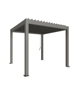 Biohort Pergola 3x3 Metallo Grigio Quarzo Ombreggiata Giardino