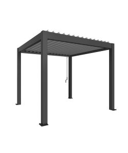 Biohort Pergola Grigio Scuro 3,12 x 3,12 m Metallo Ombreggiatura Giardino