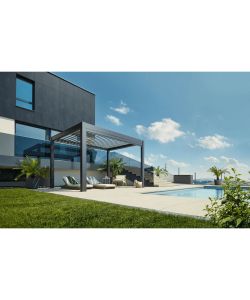 Biohort Pergola grigio scuro/argento metallizzato 3,68x3,12m per esterni