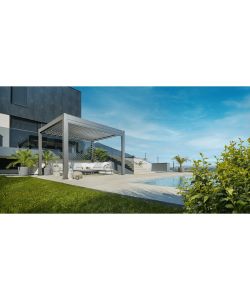 Biohort Pergola Grigio Quarzo 3,5x3m in Metallo con Copertura Argento
