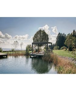 Biohort Pergola Grigio Scuro e Argento Metallizzato 4x3m per Esterni