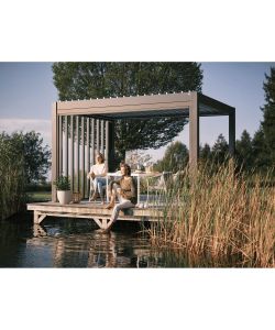Biohort Pergola Grigio Scuro e Argento Metallizzato 4x3m per Esterni