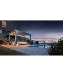 Biohort Pergola Grigio Quarzo 4x3 m in Metallo con Copertura Argento