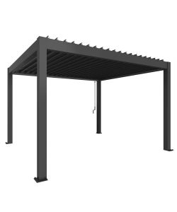 Biohort Pergola Grigio Scuro 4x3,5 m per Esterni con Deflusso Pioggia