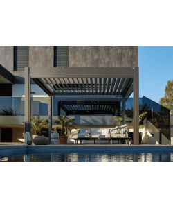 Biohort Pergola Grigio Scuro 4x3,5 m per Esterni con Deflusso Pioggia
