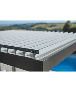 Biohort Pergola grigio quarzo 4x3,5 m in metallo per esterni