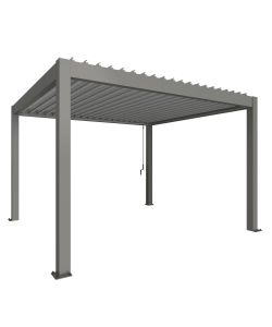 Biohort Pergola 4x3,5 m Grigio Quarzo Metallo Ombreggiante Esterno