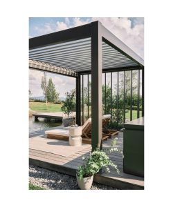 Biohort Parete laterale a lamelle 3m grigio scuro metallizzato