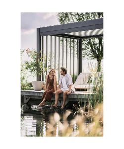 Biohort Parete Laterale Lamelle Grigio Quarzo 2,35x3,27m per Pergola