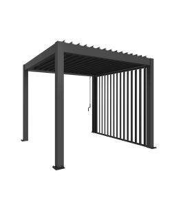 Biohort Parete Laterale a Lamelle 10x235x364 cm Grigio Quarzo Metallizzato
