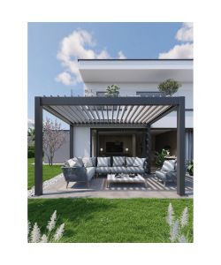 Biohort Pergola Grigio Scuro Metallizzato 3,12x3,68 m per Esterni