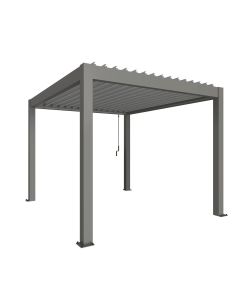 Biohort Pergola Grigio Quarzo 3x3,5m con Copertura Argento Metallizzato