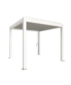 Biohort Pergola in Metallo Bianco 312x312 cm con Copertura a Lamelle