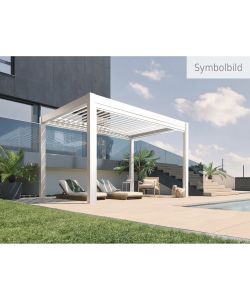 Biohort Pergola in Metallo Bianco 312x312 cm con Copertura a Lamelle