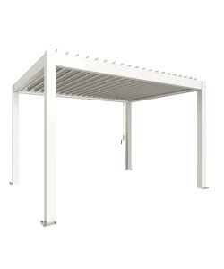 Biohort Pergola in Metallo Bianca 4x3m con Lamelle Regolabili