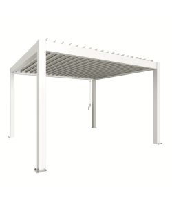 Biohort Pergola in Metallo Bianco 404,5x367,5 cm - Design Moderno Outdoor