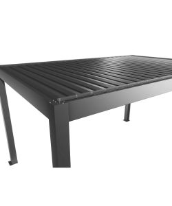 Biohort Pergola grigio quarzo 460x368 cm in metallo con lamelle a sandwich