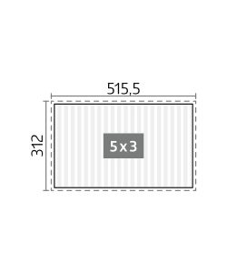 Biohort Pergola 5x3 m grigio quarzo metallizzato autoportante con lamelle orientabili