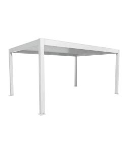 Pergola in Metallo Bianca 515,5 x 367,5 cm con Copertura a Lamelle