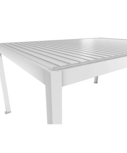Pergola in Metallo Bianca 515,5 x 367,5 cm con Copertura a Lamelle