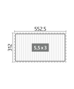 Biohort Pergola Metallo Grigio Quarzo 5,5x3 m Design Moderno Esterno