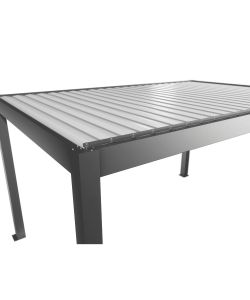 Biohort Pergola in metallo 3,68x3,12m grigio quarzo/bianco con lamelle