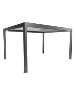 Biohort Pergola in Metallo Grigio Quarzo/Bianco 4,6x3,7m con Lamelle